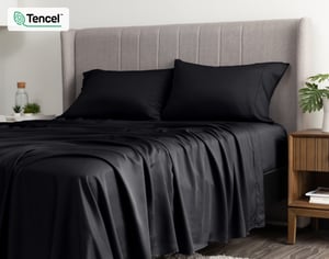 QE Home 350TC BeechBliss TENCEL™ Modal Sheet Set in Black, Double
