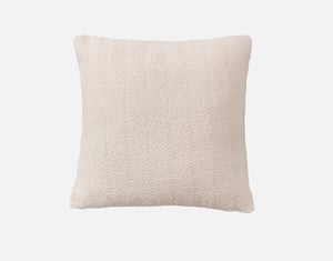 QE Home Ripple Boucle Square Cushion With Removable Insert in Cream, Geometric, White, 18" x 18"