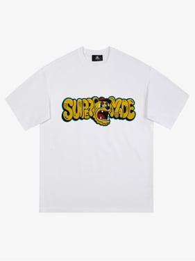 Street Graffiti Trendy Tiger Head Font T-Shirt - White / XXL