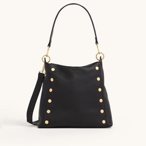 Hammitt Bryant Black Brushed Gold Red Zip Lrg