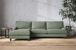 nkuku Marri Left Hand Chaise Sofa | Make To Order | Grand | Brera Linen Jade