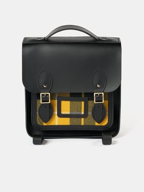 The Small Portrait Backpack - Black with Yellow Tartan