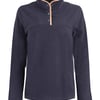 Weird Fish Harriet Funnel Neck Microfleece Midnight Size 10