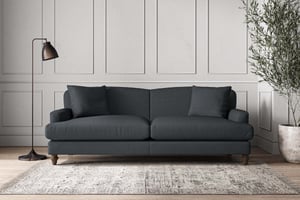nkuku Deni Sofa | Make To Order | Grand | Recycled Cotton Thunder
