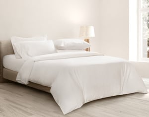 QE Home Bamboo Cotton Duvet Cover, Bamboo Cotton in White, Twin