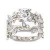 Jeulia Floral Design Round Cut Sterling Silver Ring Set