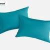 QE Home Hemp Touch Pillowcases in Lake Blue (Set of 2), King