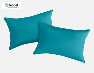 QE Home Hemp Touch Pillowcases in Lake Blue (Set of 2), King