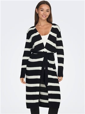 Jdy Justy Long Knitted Cardigan - Black / Black - XS