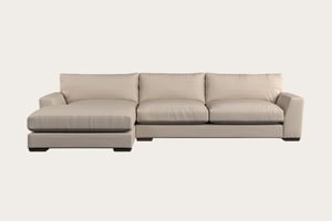 nkuku Guddu Large Left Hand Chaise Sofa | Make To Order | Recycled Cotton Natural | No Colour