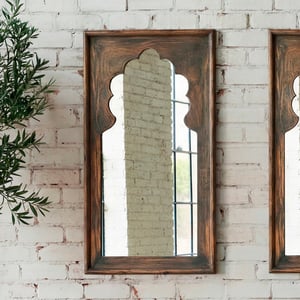 Kareng mirror in aged wood