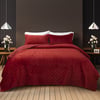 QE Home Lattice Ruby Quilt Set, Red, King