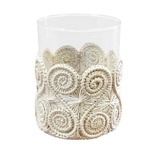 Caracoli Handwoven Iraca Glass Sleeve - Dark Green