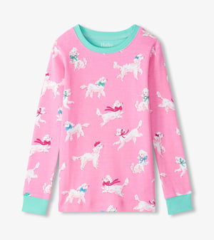 Girls Poodle Pups Cotton Pajama Set