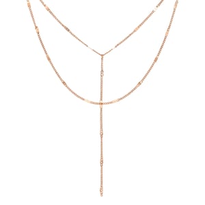Y Layered Necklace Rose Gold