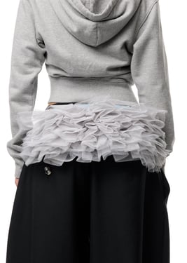 GREY TULLE BELT - L