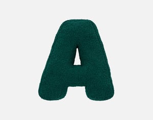 QE Home Alphabet Letter Cushion in A, Green