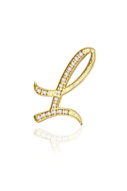 Cicy Bell Womens Letter L Gold Brooch Pins - Letter L