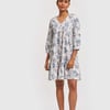 Deep V Short Dress - Azure Waves / L