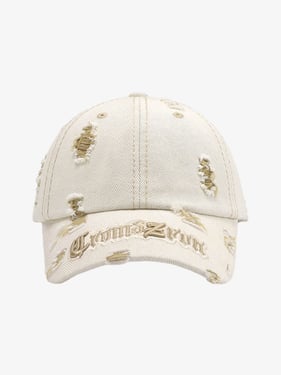 Distressed Letter Embroidery Baseball Cap - Yellow / ONE SIZE