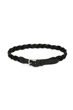 Joni Belt in Black Suede & Nickel