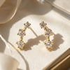 Tiny Diamond April Birthstone Climber Stud Earrings