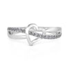 Jeulia Crossover Women's Heart Ring Sterling Silver