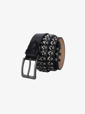Punk Style Rivet PU Leather Belt - Gun Color / 125cm