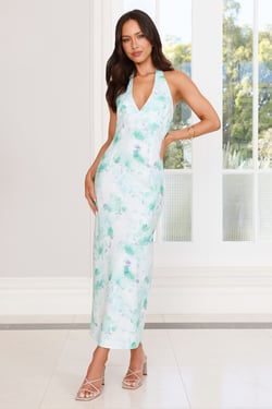 Glow Season Halter Maxi Dress Green