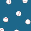 Baseball Toss' Wallpaper by Wallshoppe - Cadet Blue - Removable Panel - Sample