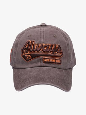 Thesupermade Vintage Embroidered Denim Washed Baseball Cap - Brown / One Size