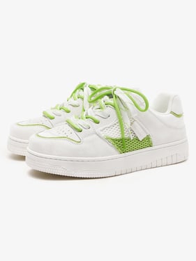Street Style Breathable Mesh Sneakers - Green / 44