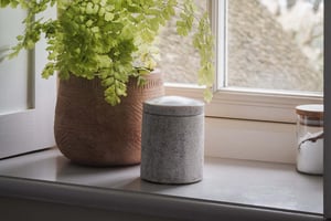 nkuku Asana Marble Storage Jar | Bathroom | One Size | Brown