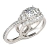 Jeulia Three Stone Princess Cut Interchangeable Sterling Silver Ring Set