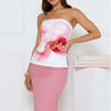 Sunset Shenanigans Strapless Top White