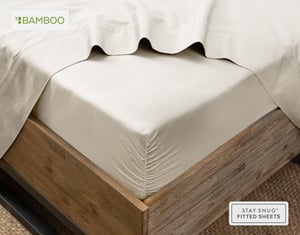 QE Home 310TC Bamboo Cotton Fitted Sheet in Driftwood, Beige, King