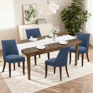 COLAMY KAVA Modern Casual Dining Chair - Blue / Set of 4