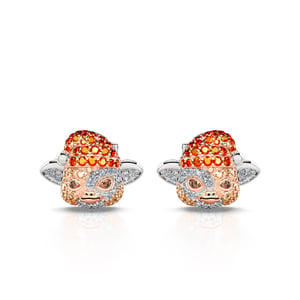 Jeulia "Small Evil Monster" Cute Design Sterling Silver Earrings