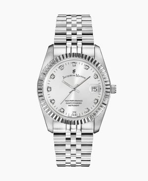 Inspiration Elegance 36MM Three-hands Date Silver-tone Silver dial Stainless steel swiss watch - 36 mm