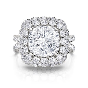 Jeulia Vintage Floral Halo Engagement Ring Twist Sterling Silver