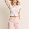 Light Pink Denim Bermuda Bailey Short