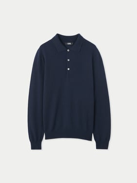Essential Cashmere Polo Sweater - 3XL / Navy / MK06A-1479