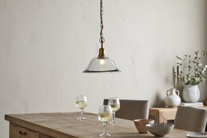 nkuku Keju Organic Shape Recycled Glass Pendant | Lights | One Size | Clear