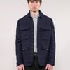 IMMORTAL Monaco Car Coat - Bouclé Windowpane Navy Check