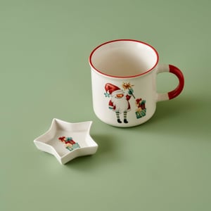 Elfie New Bone Porcelain Mug & Snack Bowl Set