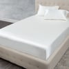 QE Home Verve Silk Blend Fitted Sheet, White, Queen