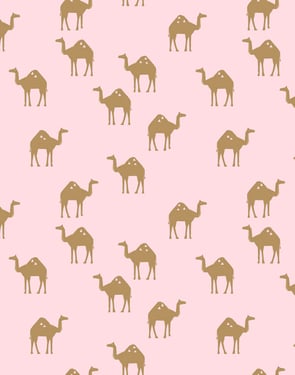 Oasis Camels' Wallpaper by Tea Collection - Ballet Slipper - Traditional / 27 in. x 27 ft.