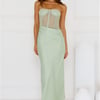 Sunbeam Serenade Strapless Mesh Maxi Dress Green