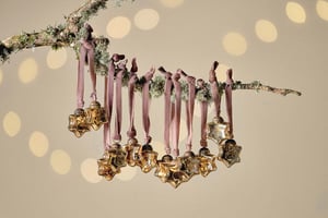nkuku Sardi Star Baubles Set Of 12 | Christmas Decorations | Gold