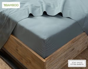 QE Home 310TC Bamboo Cotton Fitted Sheet in Spruce, Green, Twin XL
